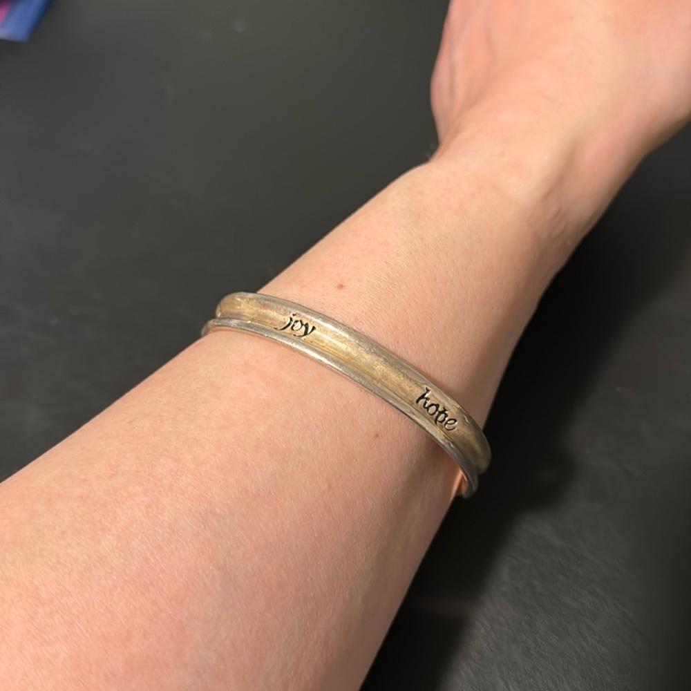Women of Faith Bangle Bracelet, Inspirational, Silver, Gold, Boho